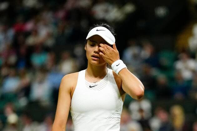 Mandatory Credit: Photo by Shutterstock (12196118ka) Emma Raducanu during her fourth round match Wimbledon Tennis Championships, Day 7, The All England Lawn Tennis and Croquet Club, London, UK - 05 Jul 2021 Wimbledon Tennis Championships, Day 7, The All England Lawn Tennis and Croquet Club, London, UK - 05 Jul 2021  Copyright: xShutterstockx 12196118ka