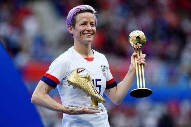 Mandatory Credit: Photo by Anna Gowthorpe BPI Shutterstock (10329043av) Megan Rapinoe of USA celebrates at the end of the match USA v Netherlands, FIFA Women s World Cup Final, Football, Stade de Lyon, France - 07 Jul 2019 USA v Netherlands, FIFA Women s World Cup Final, Football, Stade de Lyon, France - 07 Jul 2019  Copyright: xAnnaxGowthorpe BPI Shutterstockx 10329043av
