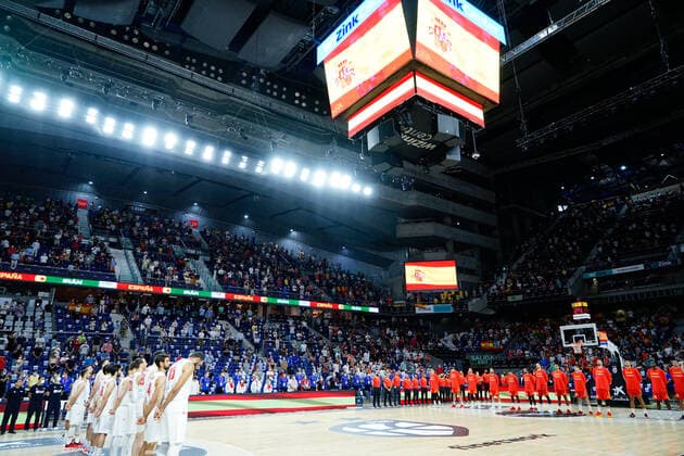 July 5, 2021, Madrid, Spain: Spain vs Iran friendly match of basketball at Wiznink Center in Madrid. Madrid Spain - ZUMAs197 20210705_zaa_s197_127 Copyright: xFrancisxGonzalezx