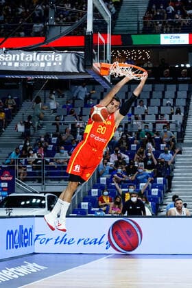 July 5, 2021, Madrid, Spain: Alberto Abalde of Spain seen in action during a Spain vs Iran friendly match of basketball at Wiznink Center in Madrid. Madrid Spain - ZUMAs197 20210705_zaa_s197_143 Copyright: xFrancisxGonzalezx
