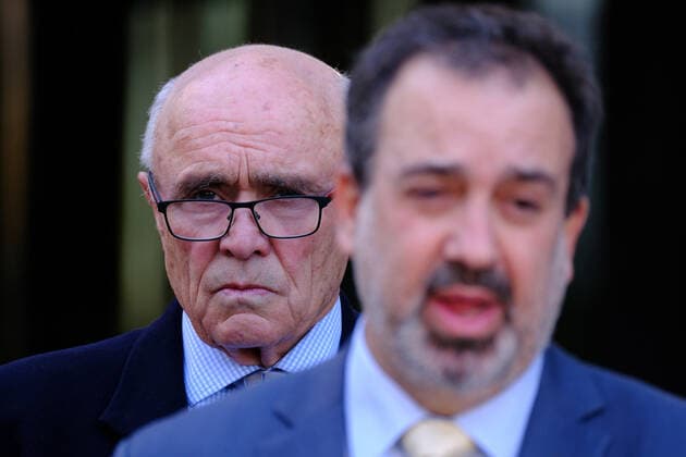 GRAND PRIX CANCELLATION PRESSER, (L-R) Paul Little AO, Chairman of the Australian Grand Prix Corporation and Victorian Minister for Tourism, and Major Events Martin Pakula speak to the media during a press conference, PK, Pressekonferenz in Melbourne, Tuesday, July 6, 2021. The Australian Formula One grand prix is set to be cancelled for a second straight year due to concerns from the teams regarding the quarantine hub. ( NO ARCHIVING, EDITORIAL USE ONLY, NO USE IN BOOKS WITHOUT CONSENT MELBOURNE VIC AUSTRALIA Copyright: xLUISxASCUIx 20210706001555174850