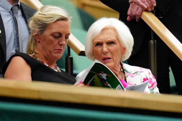 Mandatory Credit: Photo by Javier Garcia Shutterstock (12197711v) Mary Berry watching the action on Centre Court Wimbledon Tennis Championships, Day 8, The All England Lawn Tennis and Croquet Club, London, UK - 06 Jul 2021 Wimbledon Tennis Championships, Day 8, The All England Lawn Tennis and Croquet Club, London, UK - 06 Jul 2021  Copyright: xJavierxGarcia Shutterstockx 12197711v