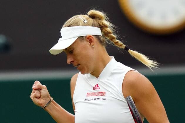 Mandatory Credit: Photo by Shutterstock (12197712aq) Angelique Kerber during her quarter-final match Wimbledon Tennis Championships, Day 8, The All England Lawn Tennis and Croquet Club, London, UK - 06 Jul 2021 Wimbledon Tennis Championships, Day 8, The All England Lawn Tennis and Croquet Club, London, UK - 06 Jul 2021  Copyright: xShutterstockx 12197712aq