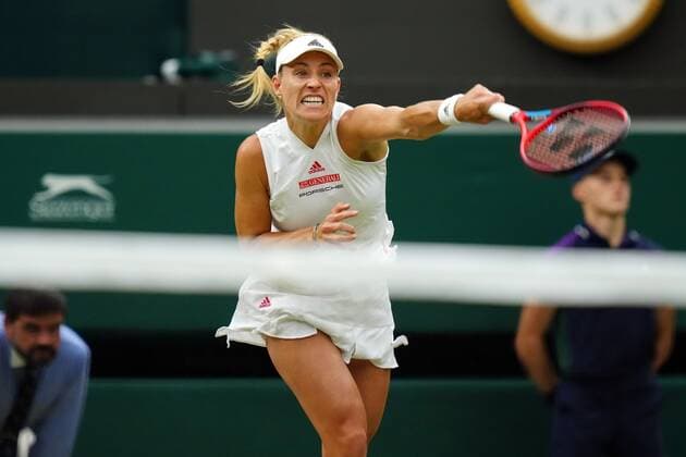 Mandatory Credit: Photo by Shutterstock (12197712ar) Angelique Kerber during her quarter-final match Wimbledon Tennis Championships, Day 8, The All England Lawn Tennis and Croquet Club, London, UK - 06 Jul 2021 Wimbledon Tennis Championships, Day 8, The All England Lawn Tennis and Croquet Club, London, UK - 06 Jul 2021  Copyright: xShutterstockx 12197712ar