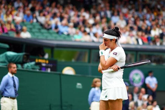 Mandatory Credit: Photo by Javier Garcia Shutterstock (12197711dt) Ons Jabeur during her quarter-final match Wimbledon Tennis Championships, Day 8, The All England Lawn Tennis and Croquet Club, London, UK - 06 Jul 2021 Wimbledon Tennis Championships, Day 8, The All England Lawn Tennis and Croquet Club, London, UK - 06 Jul 2021  Copyright: xJavierxGarcia Shutterstockx 12197711dt