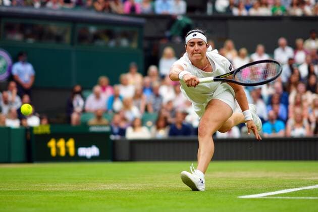 Mandatory Credit: Photo by Javier Garcia Shutterstock (12197711dy) Ons Jabeur during her quarter-final match Wimbledon Tennis Championships, Day 8, The All England Lawn Tennis and Croquet Club, London, UK - 06 Jul 2021 Wimbledon Tennis Championships, Day 8, The All England Lawn Tennis and Croquet Club, London, UK - 06 Jul 2021  Copyright: xJavierxGarcia Shutterstockx 12197711dy