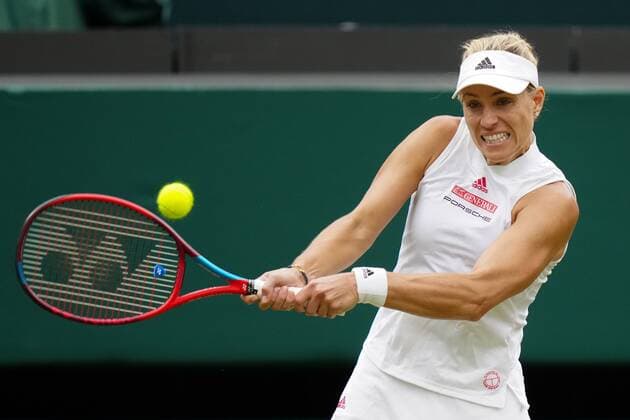 Mandatory Credit: Photo by Shutterstock (12197712bd) Angelique Kerber during her quarter-final match Wimbledon Tennis Championships, Day 8, The All England Lawn Tennis and Croquet Club, London, UK - 06 Jul 2021 Wimbledon Tennis Championships, Day 8, The All England Lawn Tennis and Croquet Club, London, UK - 06 Jul 2021  Copyright: xShutterstockx 12197712bd