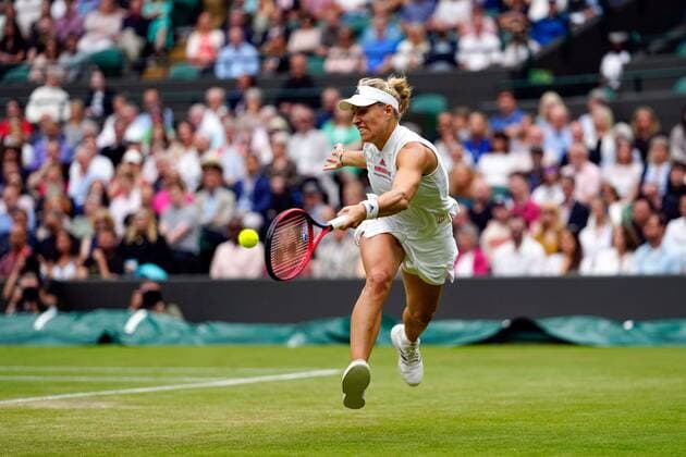 Mandatory Credit: Photo by Shutterstock (12197712bl) Angelique Kerber during her quarter-final match Wimbledon Tennis Championships, Day 8, The All England Lawn Tennis and Croquet Club, London, UK - 06 Jul 2021 Wimbledon Tennis Championships, Day 8, The All England Lawn Tennis and Croquet Club, London, UK - 06 Jul 2021  Copyright: xShutterstockx 12197712bl