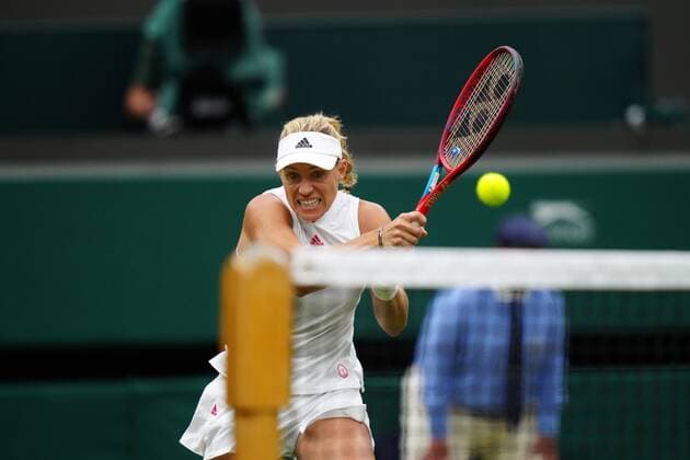 Mandatory Credit: Photo by Shutterstock (12197712cv) Angelique Kerber during her quarter-final match Wimbledon Tennis Championships, Day 8, The All England Lawn Tennis and Croquet Club, London, UK - 06 Jul 2021 Wimbledon Tennis Championships, Day 8, The All England Lawn Tennis and Croquet Club, London, UK - 06 Jul 2021  Copyright: xShutterstockx 12197712cv