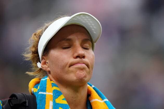 Mandatory Credit: Photo by Shutterstock (12197712df) Viktorija Golubic after defeat in her quarter-final match Wimbledon Tennis Championships, Day 8, The All England Lawn Tennis and Croquet Club, London, UK - 06 Jul 2021 Wimbledon Tennis Championships, Day 8, The All England Lawn Tennis and Croquet Club, London, UK - 06 Jul 2021  Copyright: xShutterstockx 12197712df