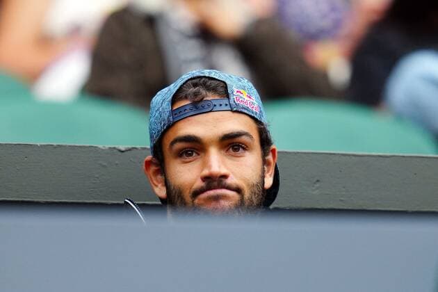 Mandatory Credit: Photo by Javier Garcia Shutterstock (12197711ew) Matteo Berrettini (boyfriend of Ajla Tomljanovic) Wimbledon Tennis Championships, Day 8, The All England Lawn Tennis and Croquet Club, London, UK - 06 Jul 2021 Wimbledon Tennis Championships, Day 8, The All England Lawn Tennis and Croquet Club, London, UK - 06 Jul 2021  Copyright: xJavierxGarcia Shutterstockx 12197711ew