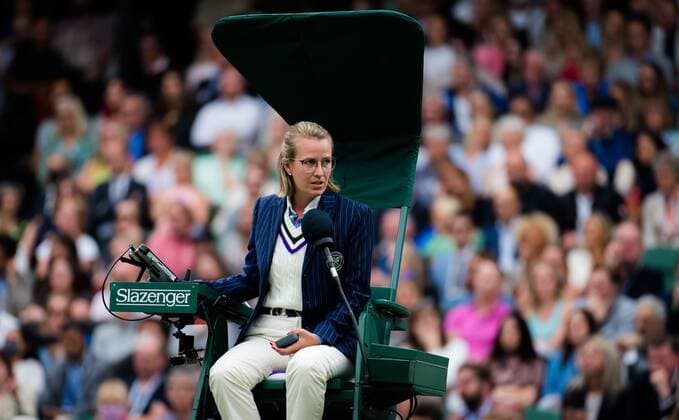 Mandatory Credit: Photo by Rob Prange Shutterstock (12197719ak) Miriam Bley in action during the quarter-final at the 2021 Wimbledon Championships Grand Slam tennis tournament Wimbledon Tennis Championships, Day 8, The All England Lawn Tennis and Croquet Club, London, UK - 06 Jul 2021 Wimbledon Tennis Championships, Day 8, The All England Lawn Tennis and Croquet Club, London, UK - 06 Jul 2021  Copyright: xRobxPrange Shutterstockx 12197719ak