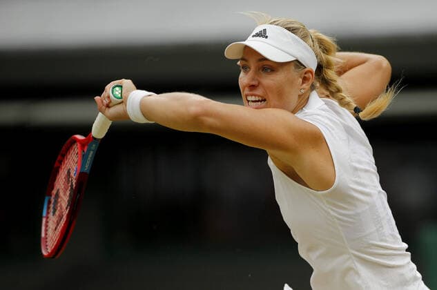 Mandatory Credit: Photo by Shutterstock (12197713an) Angelique Kerber of Germany in action Wimbledon Tennis Championships, Day 8, The All England Lawn Tennis and Croquet Club, London, UK - 06 Jul 2021 Wimbledon Tennis Championships, Day 8, The All England Lawn Tennis and Croquet Club, London, UK - 06 Jul 2021  Copyright: xShutterstockx 12197713an