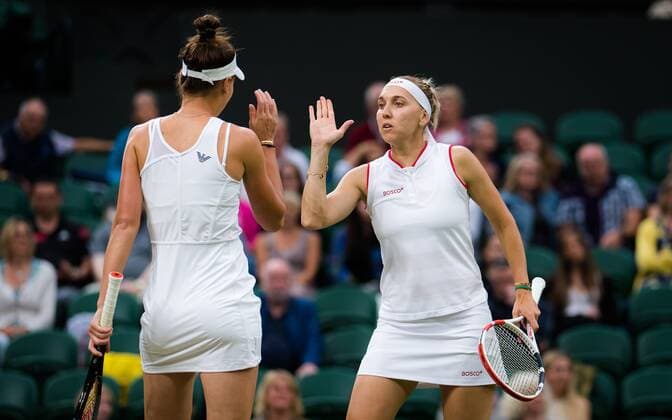Mandatory Credit: Photo by Rob Prange Shutterstock (12197719cr) Elena Vesnina & Veronika Kudermetova of Russia playing doubles at the 2021 Wimbledon Championships Grand Slam tennis tournament Wimbledon Tennis Championships, Day 8, The All England Lawn Tennis and Croquet Club, London, UK - 06 Jul 2021 Wimbledon Tennis Championships, Day 8, The All England Lawn Tennis and Croquet Club, London, UK - 06 Jul 2021  Copyright: xRobxPrange Shutterstockx 12197719cr