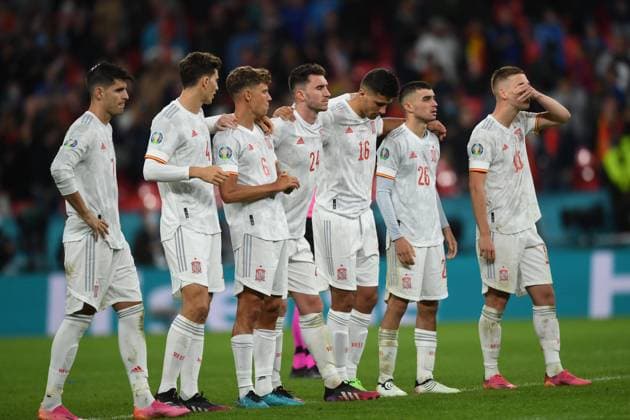 Penalty (Spain) during the Uefa European Championship, EM, Europameisterschaft 2020 Semifinals match between Italy 5-3 Spain at Wembley Stadium on July 06, 2021 in London, England. Noxthirdxpartyxsales  (164094925)
