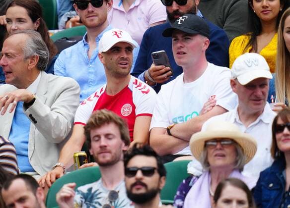Mandatory Credit: Photo by Javier Garcia Shutterstock (12199110s) Denmark fan on Centre Court Wimbledon Tennis Championships, Day 9, The All England Lawn Tennis and Croquet Club, London, UK - 07 Jul 2021 Wimbledon Tennis Championships, Day 9, The All England Lawn Tennis and Croquet Club, London, UK - 07 Jul 2021  Copyright: xJavierxGarcia Shutterstockx 12199110s