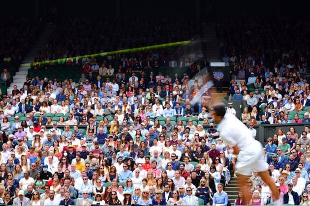 Mandatory Credit: Photo by Javier Garcia Shutterstock (12199110y) The crowd watch on as Novak Djokovic serves during his quarter-final match Wimbledon Tennis Championships, Day 9, The All England Lawn Tennis and Croquet Club, London, UK - 07 Jul 2021 Wimbledon Tennis Championships, Day 9, The All England Lawn Tennis and Croquet Club, London, UK - 07 Jul 2021  Copyright: xJavierxGarcia Shutterstockx 12199110y