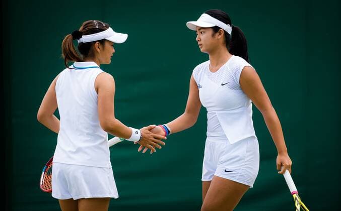 Mandatory Credit: Photo by Rob Prange Shutterstock (12199113k) Alexandra Eala of the Philiippines playing doubles with Priska Madelyn Nugroho of Indonesia in thee Juniors competition at the 2021 Wimbledon Championships Grand Slam tennis tournament Wimbledon Tennis Championships, Day 9, The All England Lawn Tennis and Croquet Club, London, UK - 07 Jul 2021 Wimbledon Tennis Championships, Day 9, The All England Lawn Tennis and Croquet Club, London, UK - 07 Jul 2021  Copyright: xRobxPrange Shutterstockx 12199113k