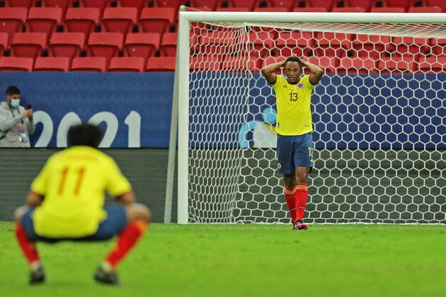 6th July 2021; Est& xe1;dio Man& xe9; Garrincha, Bras& xed;lia, DF, Brazil; Copa America Football tournament, Argentina versus Colombia; Yerry Mina (Col)  ActionPlus12303445 HeulerxAndrey