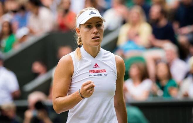 Mandatory Credit: Photo by Rob Prange Shutterstock (12200588r) Angelique Kerber of Germany in action during the semi-final of the 2021 Wimbledon Championships Grand Slam tennis tournament Wimbledon Tennis Championships, Day 10, The All England Lawn Tennis and Croquet Club, London, UK - 08 Jul 2021 Wimbledon Tennis Championships, Day 10, The All England Lawn Tennis and Croquet Club, London, UK - 08 Jul 2021  Copyright: xRobxPrange Shutterstockx 12200588r