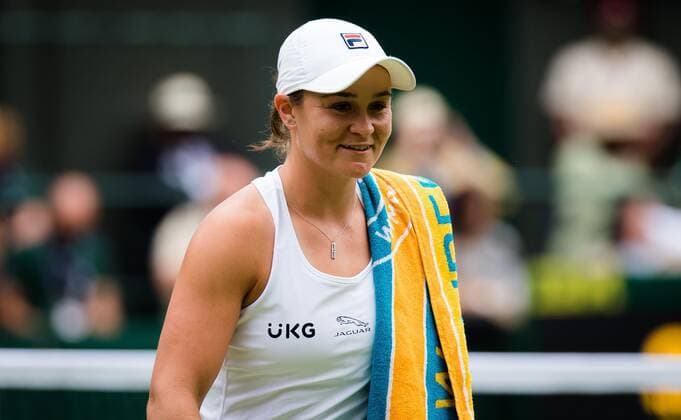 Mandatory Credit: Photo by Rob Prange Shutterstock (12200588u) Ashleigh Barty of Australia in action during the semi-final of the 2021 Wimbledon Championships Grand Slam tennis tournament Wimbledon Tennis Championships, Day 10, The All England Lawn Tennis and Croquet Club, London, UK - 08 Jul 2021 Wimbledon Tennis Championships, Day 10, The All England Lawn Tennis and Croquet Club, London, UK - 08 Jul 2021  Copyright: xRobxPrange Shutterstockx 12200588u