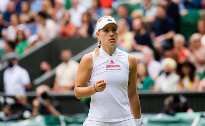 Mandatory Credit: Photo by Rob Prange Shutterstock (12200588ag) Angelique Kerber of Germany in action during the semi-final of the 2021 Wimbledon Championships Grand Slam tennis tournament Wimbledon Tennis Championships, Day 10, The All England Lawn Tennis and Croquet Club, London, UK - 08 Jul 2021 Wimbledon Tennis Championships, Day 10, The All England Lawn Tennis and Croquet Club, London, UK - 08 Jul 2021  Copyright: xRobxPrange Shutterstockx 12200588ag