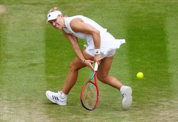 Mandatory Credit: Photo by Shutterstock (12200579j) Angelique Kerber during her semi-final match Wimbledon Tennis Championships, Day 10, The All England Lawn Tennis and Croquet Club, London, UK - 08 Jul 2021 Wimbledon Tennis Championships, Day 10, The All England Lawn Tennis and Croquet Club, London, UK - 08 Jul 2021  Copyright: xShutterstockx 12200579j