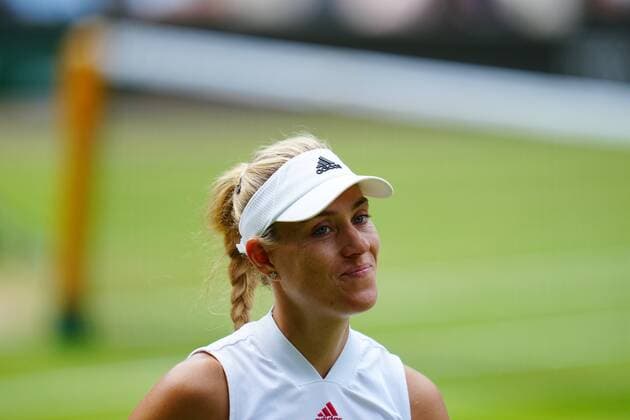 Mandatory Credit: Photo by Javier Garcia Shutterstock (12200578ca) Angelique Kerber reacts during her semi-final match Wimbledon Tennis Championships, Day 10, The All England Lawn Tennis and Croquet Club, London, UK - 08 Jul 2021 Wimbledon Tennis Championships, Day 10, The All England Lawn Tennis and Croquet Club, London, UK - 08 Jul 2021  Copyright: xJavierxGarcia Shutterstockx 12200578ca