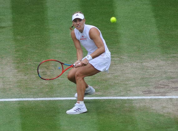 Lawn Tennis - 2021 All England Championships - Week Two - Thursday - Wimbledon - Ladies Semi Final . Ashleigh Barty v Angelique Kerber Angelique Kerber of Gernany 