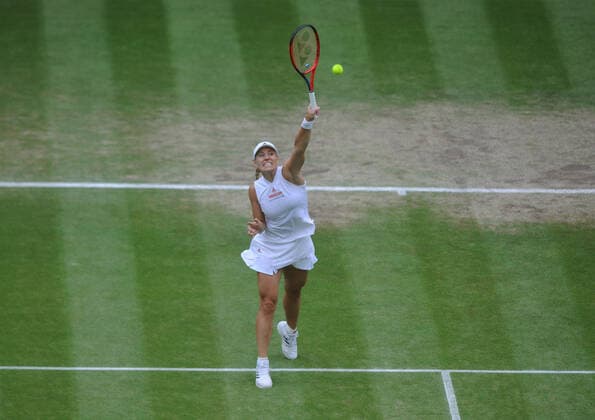 Lawn Tennis - 2021 All England Championships - Week Two - Thursday - Wimbledon - Ladies Semi Final . Ashleigh Barty v Angelique Kerber Angelique Kerber of Gernany 