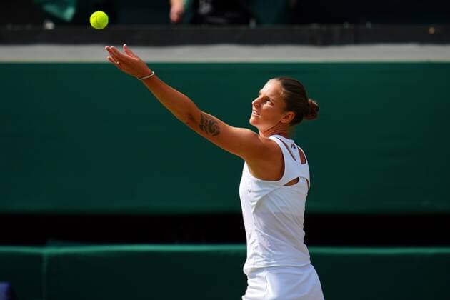 Mandatory Credit: Photo by Javier Garcia Shutterstock (12200578ci) Karolina Pliskova during her semi-final match Wimbledon Tennis Championships, Day 10, The All England Lawn Tennis and Croquet Club, London, UK - 08 Jul 2021 Wimbledon Tennis Championships, Day 10, The All England Lawn Tennis and Croquet Club, London, UK - 08 Jul 2021  Copyright: xJavierxGarcia Shutterstockx 12200578ci