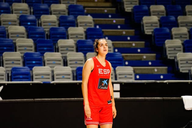 July 8, 2021, Malaga, Spain: Paula Ginzo seen during the Training of Spain national team, Nationalteam of Female Basketball in Malaga prior to the Olympic Games, Olympische Spiele, Olympia, OS Tokyo 2020. Malaga Spain - ZUMAs197 20210708_zaa_s197_023 Copyright: xFrancisxGonzalezx