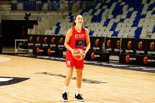 July 8, 2021, Malaga, Spain: Maite Cazorla seen during the Training of Spain national team, Nationalteam of Female Basketball in Malaga prior to Olympic Games, Olympische Spiele, Olympia, OS Tokyo 2020. Malaga Spain - ZUMAs197 20210708_zaa_s197_024 Copyright: xFrancisxGonzalezx