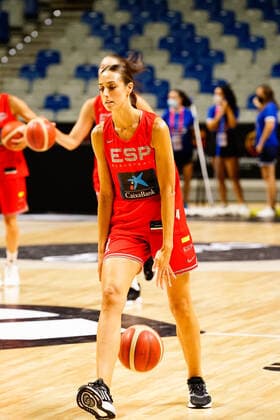 July 8, 2021, Malaga, Spain: Tamara Abalde seen in action during the Training of Spain national team, Nationalteam of Female Basketball in Malaga prior to the Olympic Games, Olympische Spiele, Olympia, OS Tokyo 2020. Malaga Spain - ZUMAs197 20210708_zaa_s197_026 Copyright: xFrancisxGonzalezx