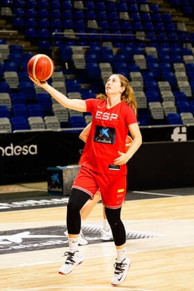 July 8, 2021, Malaga, Spain: Leonor Rodriguez seen in action during the Training of Spain national team, Nationalteam of Female Basketball in Malaga prior to the Olympic Games, Olympische Spiele, Olympia, OS Tokyo 2020. Malaga Spain - ZUMAs197 20210708_zaa_s197_027 Copyright: xFrancisxGonzalezx