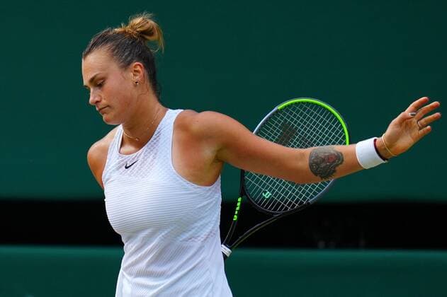 Mandatory Credit: Photo by Javier Garcia Shutterstock (12200578gf) Aryna Sabalenka dejected during her semi-final match Wimbledon Tennis Championships, Day 10, The All England Lawn Tennis and Croquet Club, London, UK - 08 Jul 2021 Wimbledon Tennis Championships, Day 10, The All England Lawn Tennis and Croquet Club, London, UK - 08 Jul 2021  Copyright: xJavierxGarcia Shutterstockx 12200578gf