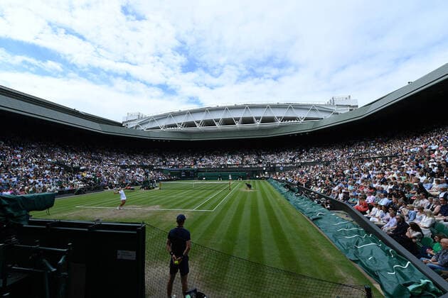 General view of the centre court TENNIS : Wimbledon 2021 - 08 07 2021 AntoineCouvercelle Panoramic 
