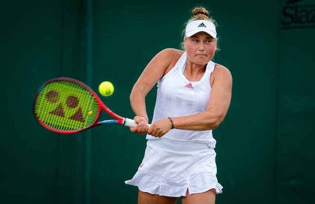 July 8, 2021: Nastasja Schunk of Germany in action during the Juniors competition at the 2021 Wimbledon Championships Grand Slam tennis tournament - ZUMAa181 20210708_zaa_a181_010 Copyright: xRobxPrangex