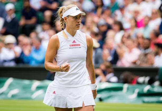 July 8, 2021: Angelique Kerber of Germany in action during the semi-final of the 2021 Wimbledon Championships Grand Slam tennis tournament against Ashleigh Barty of Australia - ZUMAa181 20210708_zaa_a181_034 Copyright: xRobxPrangex