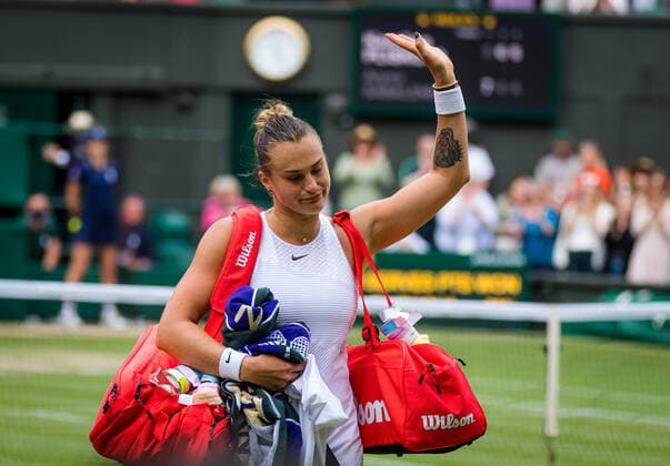 July 8, 2021: Aryna Sabalenka of Belarus after losing the semi-final of the 2021 Wimbledon Championships Grand Slam tennis tournament against Karolina Pliskova of the Czech Republic - ZUMAa181 20210708_zaa_a181_088 Copyright: xRobxPrangex