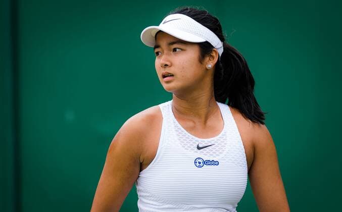 Mandatory Credit: Photo by Rob Prange Shutterstock (12200588dl) Alexandra Elara of the Philippines in action during the Juniors competition of the 2021 Wimbledon Championships Grand Slam tennis tournament Wimbledon Tennis Championships, Day 10, The All England Lawn Tennis and Croquet Club, London, UK - 08 Jul 2021 Wimbledon Tennis Championships, Day 10, The All England Lawn Tennis and Croquet Club, London, UK - 08 Jul 2021  Copyright: xRobxPrange Shutterstockx 12200588dl