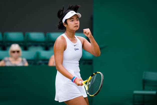 July 8, 2021, LONDON, GREAT BRITAIN: Alexandra Elara of the Philippines in action during the Juniors competition of the 2021 Wimbledon Championships Grand Slam tennis tournament LONDON GREAT BRITAIN - ZUMAa181 20210708_zaa_a181_113 Copyright: xRobxPrangex