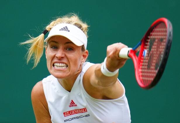 Mandatory Credit: Photo by Javier Garcia Shutterstock (12200578nn) Angelique Kerber in semi final action Wimbledon Tennis Championships, Day 10, The All England Lawn Tennis and Croquet Club, London, UK - 08 Jul 2021 Wimbledon Tennis Championships, Day 10, The All England Lawn Tennis and Croquet Club, London, UK - 08 Jul 2021  Copyright: xJavierxGarcia Shutterstockx 12200578nn
