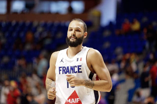 July 8, 2021, Malaga, Spain: Evan Fournier seen during a friendly basketball match between Spain and France at Palacio de los Deportes Jose Maria Martin Carpena in Malaga. Malaga Spain - ZUMAs197 20210708_zaa_s197_104 Copyright: xFrancisxGonzalezx