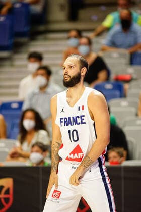July 8, 2021, Malaga, Spain: Evan Fournier seen during a friendly basketball match between Spain and France at Palacio de los Deportes Jose Maria Martin Carpena in Malaga. Malaga Spain - ZUMAs197 20210708_zaa_s197_112 Copyright: xFrancisxGonzalezx