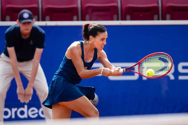 210709 Nuria Parrizas Diaz, Spain, in the semifinals in singles during day 5 of the Nordea Open on July 9, 2021 in Bastad,  Copyright: MATHILDAxAHLBERG BB210709BB039