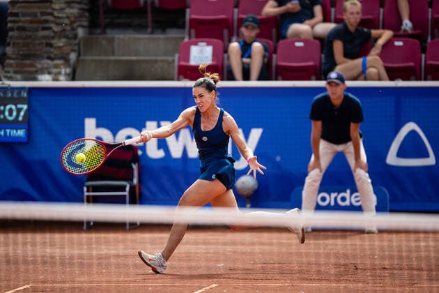 210709 Nuria Parrizas Diaz, Spain, in the semifinals in singles during day 5 of the Nordea Open on July 9, 2021 in Bastad,  Copyright: MATHILDAxAHLBERG BB210709BB042