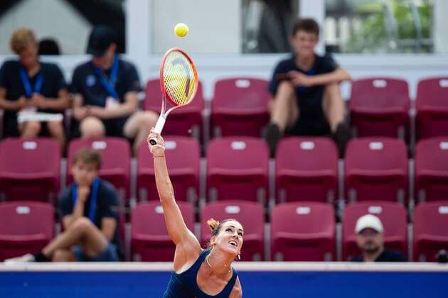 210709 Nuria Parrizas Diaz, Spain, in the semifinals in singles during day 5 of the Nordea Open on July 9, 2021 in Bastad,  Copyright: MATHILDAxAHLBERG BB210709BB048