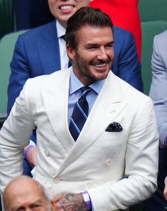 Mandatory Credit: Photo by Shutterstock (12202136l) David Beckham in the Royal Box on Centre Court Wimbledon Tennis Championships, Day 11, The All England Lawn Tennis and Croquet Club, London, UK - 09 Jul 2021 Wimbledon Tennis Championships, Day 11, The All England Lawn Tennis and Croquet Club, London, UK - 09 Jul 2021  Copyright: xShutterstockx 12202136l