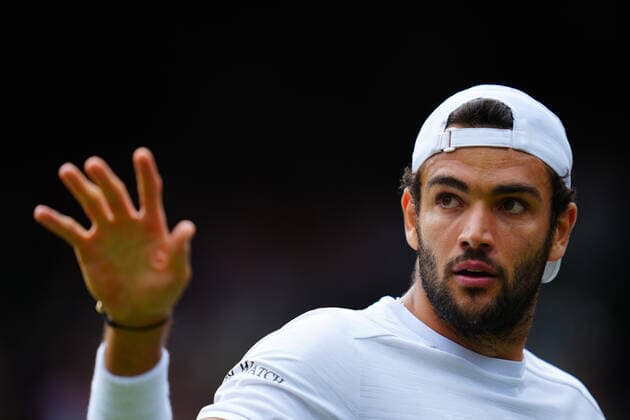 Mandatory Credit: Photo by Javier Garcia Shutterstock (12202131s) Matteo Berrettini during his semi-final match Wimbledon Tennis Championships, Day 11, The All England Lawn Tennis and Croquet Club, London, UK - 09 Jul 2021 Wimbledon Tennis Championships, Day 11, The All England Lawn Tennis and Croquet Club, London, UK - 09 Jul 2021  Copyright: xJavierxGarcia Shutterstockx 12202131s